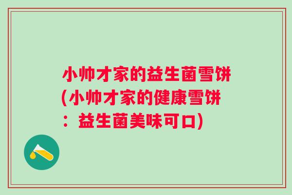 小帅才家的益生菌雪饼(小帅才家的健康雪饼：益生菌美味可口)