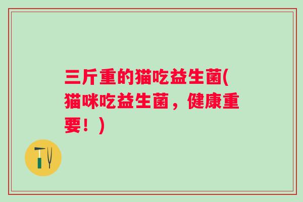 三斤重的猫吃益生菌(猫咪吃益生菌,健康重要!) 三斤重的猫吃益生菌(猫咪吃益生菌,健康重要!)