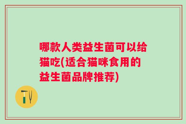 哪款人类益生菌可以给猫吃(适合猫咪食用的益生菌品牌推荐)