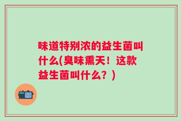 味道特别浓的益生菌叫什么(臭味熏天!这款益生菌叫什么?) 味道特别浓的益生菌叫什么(臭味熏天!这款益生菌叫什么?)