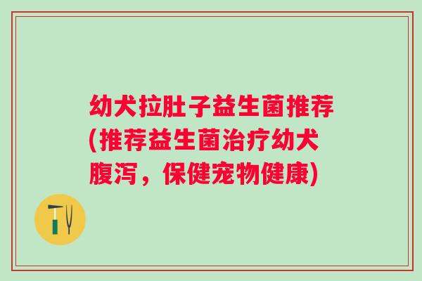 幼犬拉肚子益生菌推荐(推荐益生菌幼犬，保健宠物健康)