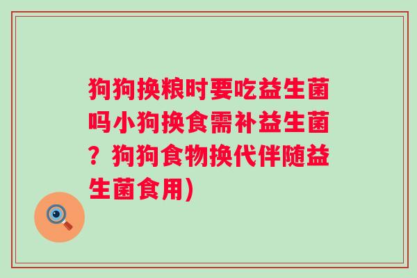 狗狗换粮时要吃益生菌吗小狗换食需补益生菌?狗狗食物换代伴随益生菌食用) 狗狗换粮时要吃益生菌吗小狗换食需补益生菌?狗狗食物换代伴随益生菌食用)