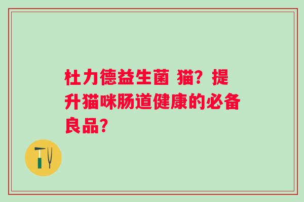杜力德益生菌 猫？提升猫咪肠道健康的必备良品？