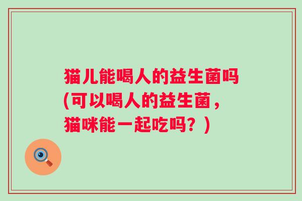 猫儿能喝人的益生菌吗(可以喝人的益生菌,猫咪能一起吃吗?) 猫儿能喝人的益生菌吗(可以喝人的益生菌,猫咪能一起吃吗?)