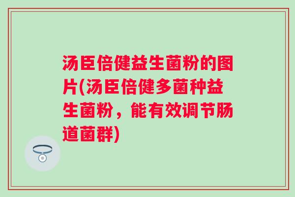 汤臣倍健益生菌粉的图片(汤臣倍健多菌种益生菌粉,能有效调节肠道菌群) 汤臣倍健益生菌粉的图片(汤臣倍健多菌种益生菌粉,能有效调节肠道菌群)