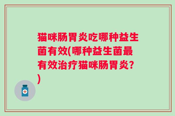 猫咪肠吃哪种益生菌有效(哪种益生菌有效猫咪肠?) 猫咪肠吃哪种益生菌有效(哪种益生菌有效猫咪肠?)