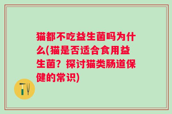 猫都不吃益生菌吗为什么(猫是否适合食用益生菌?探讨猫类肠道保健的常识) 猫都不吃益生菌吗为什么(猫是否适合食用益生菌?探讨猫类肠道保健的常识)