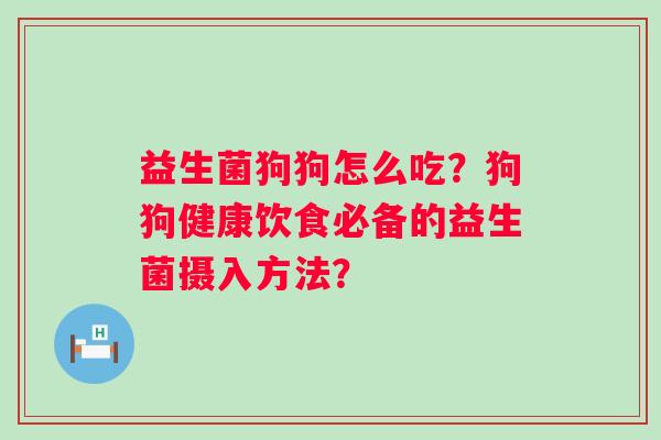 益生菌狗狗怎么吃?狗狗健康饮食必备的益生菌摄入方法? 益生菌狗狗怎么吃?狗狗健康饮食必备的益生菌摄入方法?