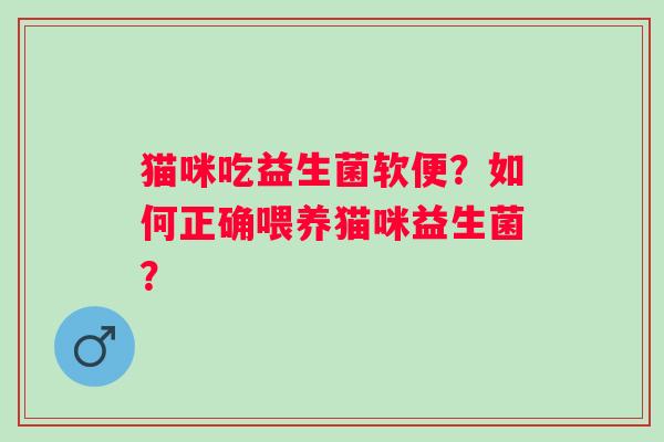 猫咪吃益生菌软便?如何正确喂养猫咪益生菌? 猫咪吃益生菌软便?如何正确喂养猫咪益生菌?