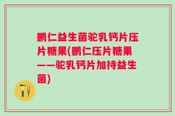 鹏仁益生菌驼乳钙片压片糖果(鹏仁压片糖果——驼乳钙片加持益生菌)