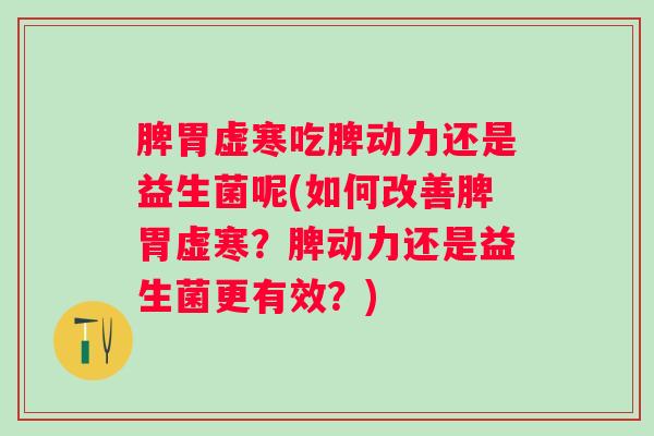 脾胃虚寒吃脾动力还是益生菌呢(如何改善脾胃虚寒?脾动力还是益生菌更有效?) 脾胃虚寒吃脾动力还是益生菌呢(如何改善脾胃虚寒?脾动力还是益生菌更有效?)