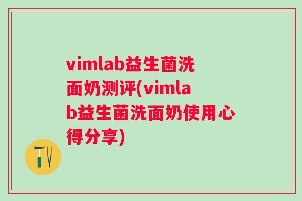 vimlab益生菌洗面奶测评(vimlab益生菌洗面奶使用心得分享)