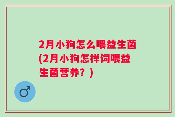 2月小狗怎么喂益生菌(2月小狗怎样饲喂益生菌营养？)