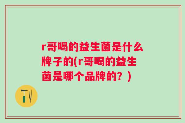 r哥喝的益生菌是什么牌子的(r哥喝的益生菌是哪个品牌的？)