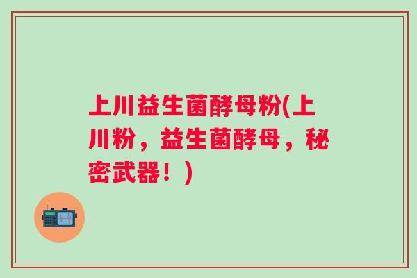 上川益生菌酵母粉(上川粉,益生菌酵母,秘密武器!) 上川益生菌酵母粉(上川粉,益生菌酵母,秘密武器!)