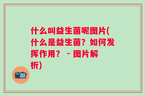 什么叫益生菌呢图片(什么是益生菌？如何发挥作用？ - 图片解析)