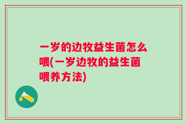 一岁的边牧益生菌怎么喂(一岁边牧的益生菌喂养方法)
