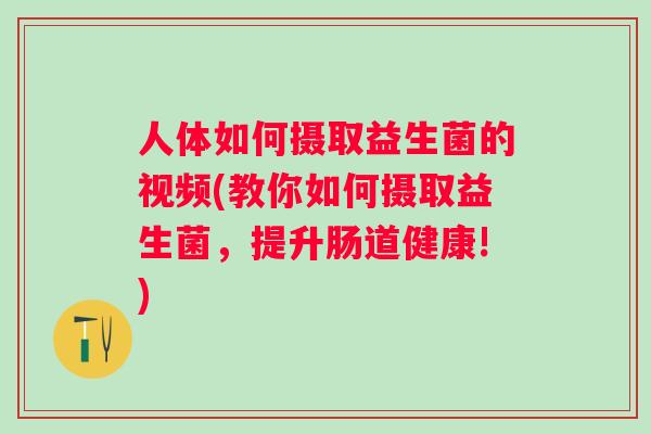 人体如何摄取益生菌的视频(教你如何摄取益生菌，提升肠道健康!)