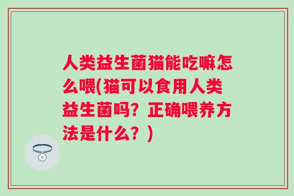 人类益生菌猫能吃嘛怎么喂(猫可以食用人类益生菌吗?正确喂养方法是什么?) 人类益生菌猫能吃嘛怎么喂(猫可以食用人类益生菌吗?正确喂养方法是什么?)