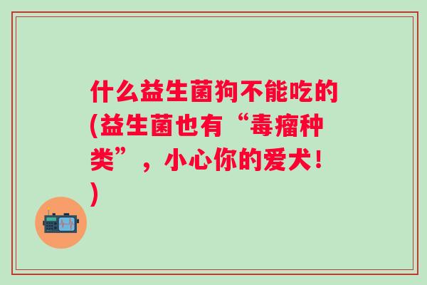什么益生菌狗不能吃的(益生菌也有“毒瘤种类”,小心你的爱犬!) 什么益生菌狗不能吃的(益生菌也有“毒瘤种类”,小心你的爱犬!)