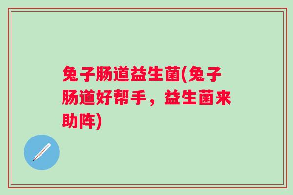 兔子肠道益生菌(兔子肠道好帮手，益生菌来助阵)