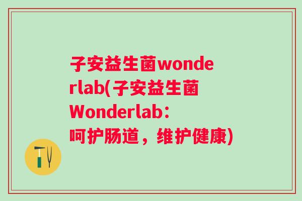 子安益生菌wonderlab(子安益生菌Wonderlab：呵护肠道，维护健康)