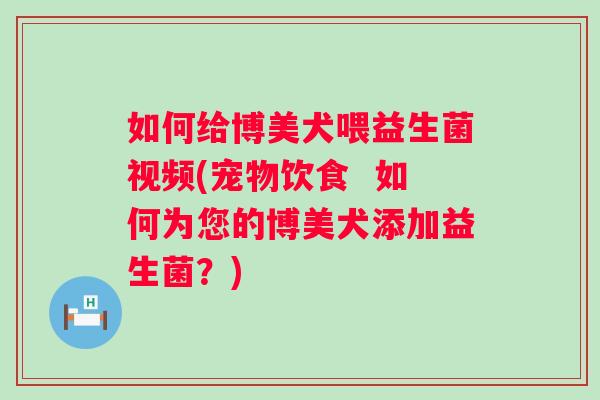如何给博美犬喂益生菌视频(宠物饮食 如何为您的博美犬添加益生菌?) 如何给博美犬喂益生菌视频(宠物饮食 如何为您的博美犬添加益生菌?)