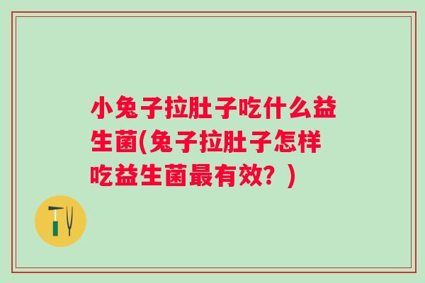 小兔子拉肚子吃什么益生菌(兔子拉肚子怎样吃益生菌有效?) 小兔子拉肚子吃什么益生菌(兔子拉肚子怎样吃益生菌有效?)