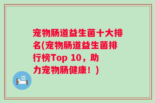 宠物肠道益生菌十大排名(宠物肠道益生菌排行榜Top 10，助力宠物肠健康！)