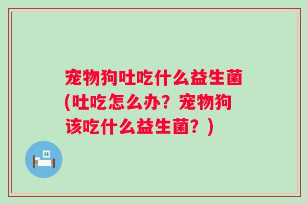 宠物狗吐吃什么益生菌(吐吃怎么办？宠物狗该吃什么益生菌？)