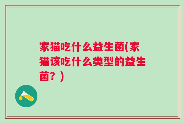 家猫吃什么益生菌(家猫该吃什么类型的益生菌?) 家猫吃什么益生菌(家猫该吃什么类型的益生菌?)