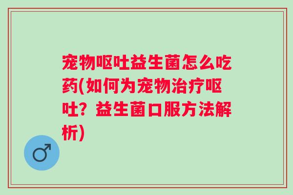 宠物益生菌怎么吃药(如何为宠物?益生菌口服方法解析) 宠物益生菌怎么吃药(如何为宠物?益生菌口服方法解析)