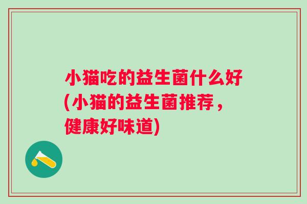 小猫吃的益生菌什么好(小猫的益生菌推荐，健康好味道)