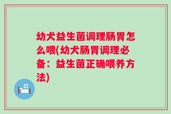幼犬益生菌调理肠胃怎么喂(幼犬肠胃调理必备:益生菌正确喂养方法) 幼犬益生菌调理肠胃怎么喂(幼犬肠胃调理必备:益生菌正确喂养方法)