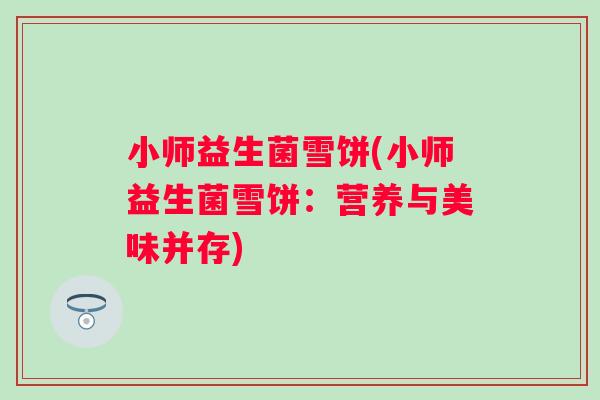 小师益生菌雪饼(小师益生菌雪饼:营养与美味并存) 小师益生菌雪饼(小师益生菌雪饼:营养与美味并存)