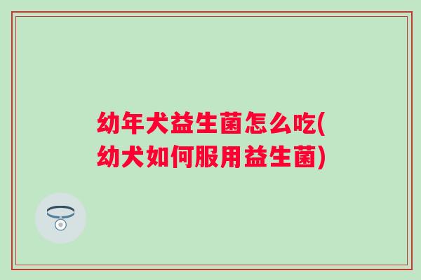 幼年犬益生菌怎么吃(幼犬如何服用益生菌) 幼年犬益生菌怎么吃(幼犬如何服用益生菌)