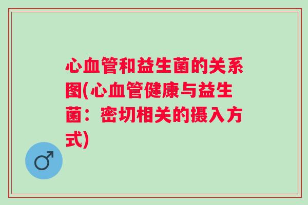 心和益生菌的关系图(心健康与益生菌:密切相关的摄入方式) 心和益生菌的关系图(心健康与益生菌:密切相关的摄入方式)
