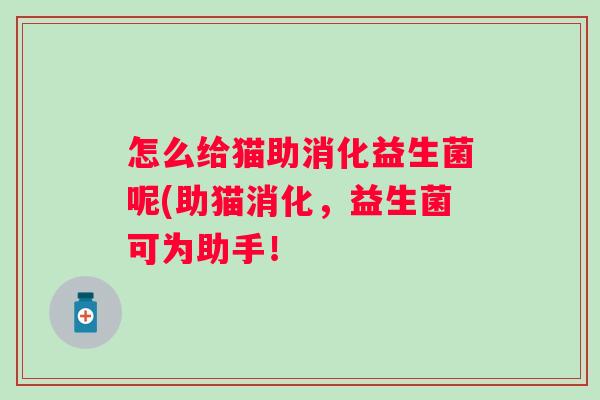 怎么给猫助消化益生菌呢(助猫消化,益生菌可为助手! 怎么给猫助消化益生菌呢(助猫消化,益生菌可为助手!