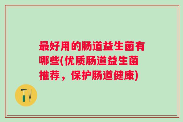 好用的肠道益生菌有哪些(优质肠道益生菌推荐，保护肠道健康)