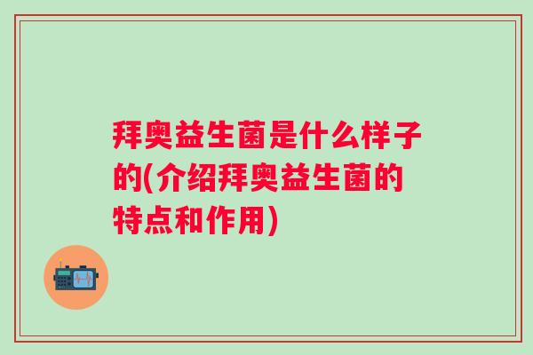 拜奥益生菌是什么样子的(介绍拜奥益生菌的特点和作用)