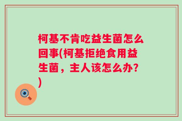 柯基不肯吃益生菌怎么回事(柯基拒绝食用益生菌，主人该怎么办？)