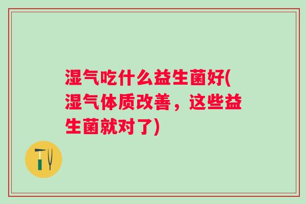湿气吃什么益生菌好(湿气体质改善,这些益生菌就对了) 湿气吃什么益生菌好(湿气体质改善,这些益生菌就对了)
