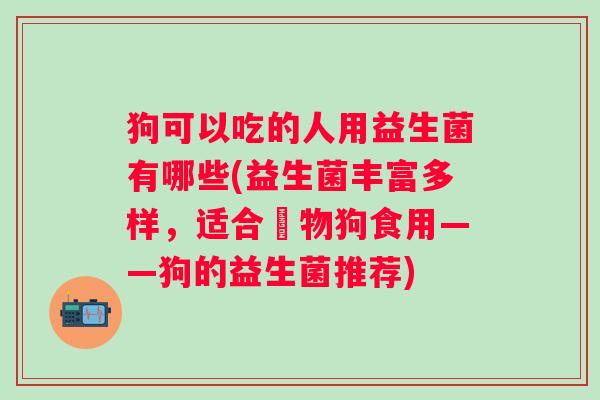 狗可以吃的人用益生菌有哪些(益生菌丰富多样,适合寵物狗食用——狗的益生菌推荐) 狗可以吃的人用益生菌有哪些(益生菌丰富多样,适合寵物狗食用——狗的益生菌推荐)