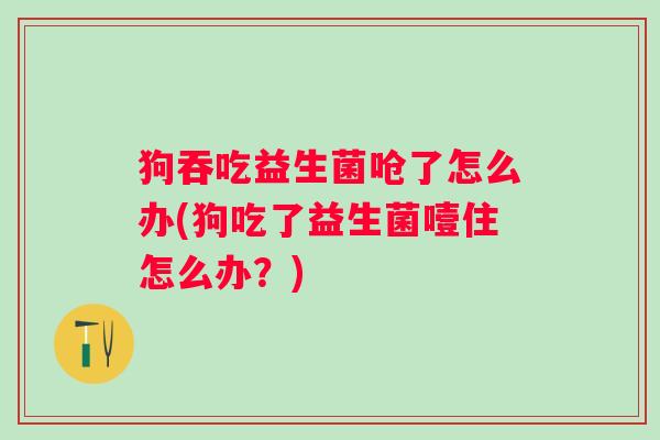 狗吞吃益生菌呛了怎么办(狗吃了益生菌噎住怎么办?) 狗吞吃益生菌呛了怎么办(狗吃了益生菌噎住怎么办?)