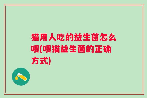 猫用人吃的益生菌怎么喂(喂猫益生菌的正确方式)