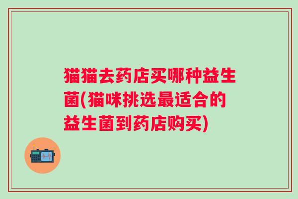猫猫去药店买哪种益生菌(猫咪挑选适合的益生菌到药店购买)