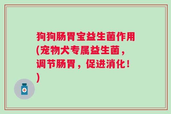狗狗肠胃宝益生菌作用(宠物犬专属益生菌,调节肠胃,促进消化!) 狗狗肠胃宝益生菌作用(宠物犬专属益生菌,调节肠胃,促进消化!)