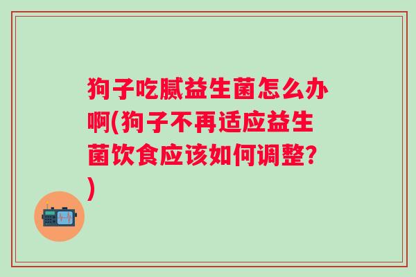 狗子吃腻益生菌怎么办啊(狗子不再适应益生菌饮食应该如何调整？)