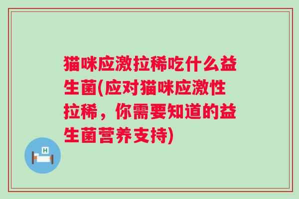 猫咪应激拉稀吃什么益生菌(应对猫咪应激性拉稀,你需要知道的益生菌营养支持) 猫咪应激拉稀吃什么益生菌(应对猫咪应激性拉稀,你需要知道的益生菌营养支持)