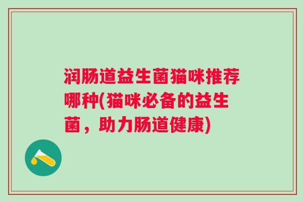 润肠道益生菌猫咪推荐哪种(猫咪必备的益生菌,助力肠道健康) 润肠道益生菌猫咪推荐哪种(猫咪必备的益生菌,助力肠道健康)